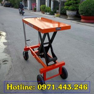 Bàn nâng 1 tấn bánh lốp