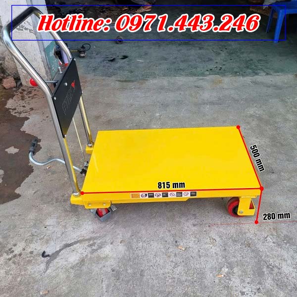 Kích thước bàn nâng thủy lực 500kg PT500B