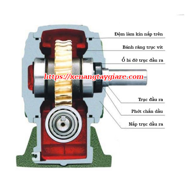 Cấu tạo hộp số xe nâng quay đổ thùng phuy