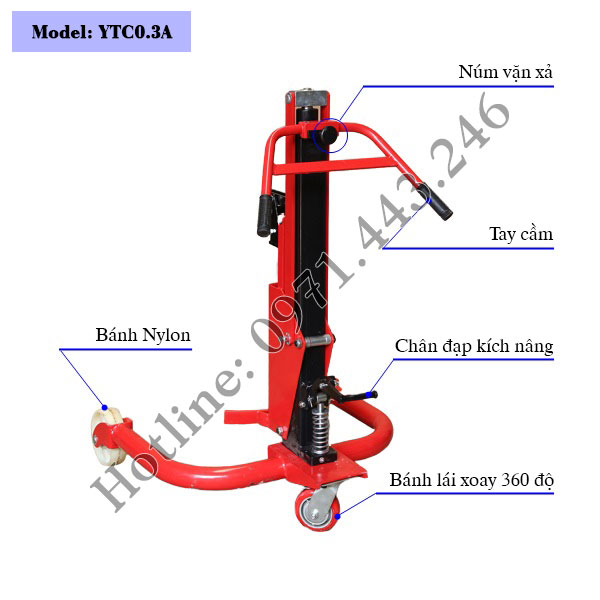 Cấu tạo xe nâng di chuyển phuy YTC0.3A