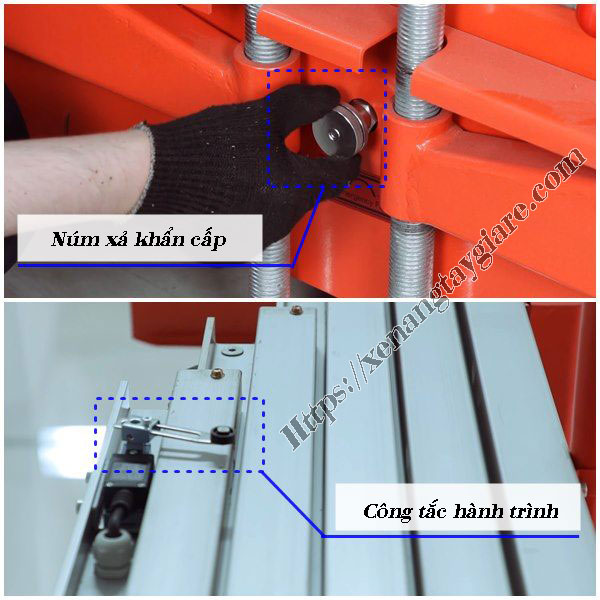 Thiết bị an toàn trên thang nâng người 6 mét