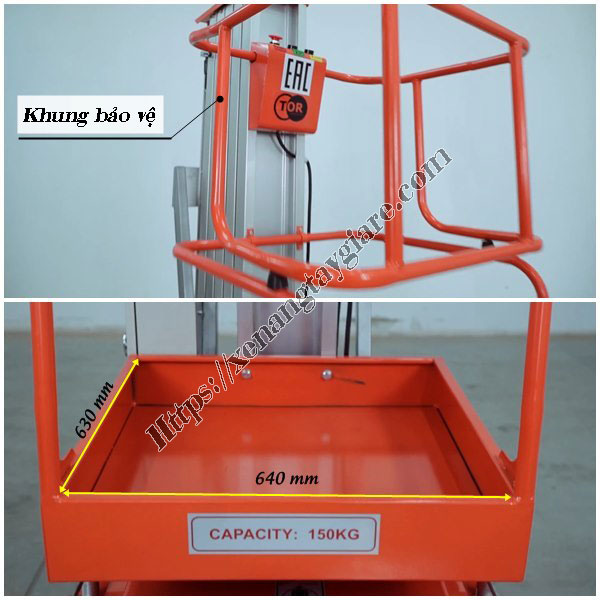 Vị trí làm việc trên thang nâng người 6m