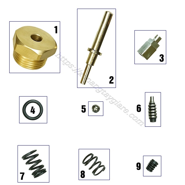Các bộ trên van xả xe nâng tay thấp