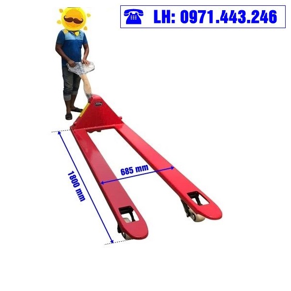 Xe nâng tay thấp model CBY-LC25 càng rộng