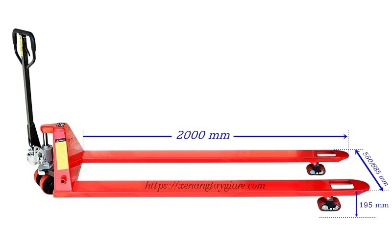 Xe nâng tay thấp CBY-LC25 càng dài 2 mét