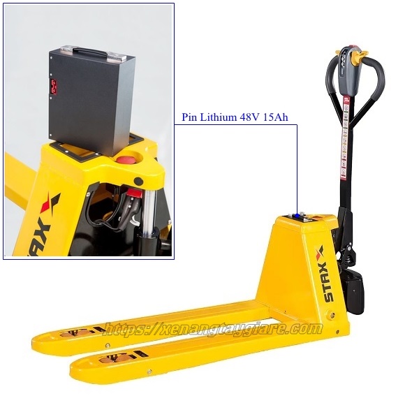 Pin lithium 15Ah trên xe nâng điện staxx ept20h