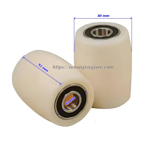 Kích thước bánh nylon 80x93 mm