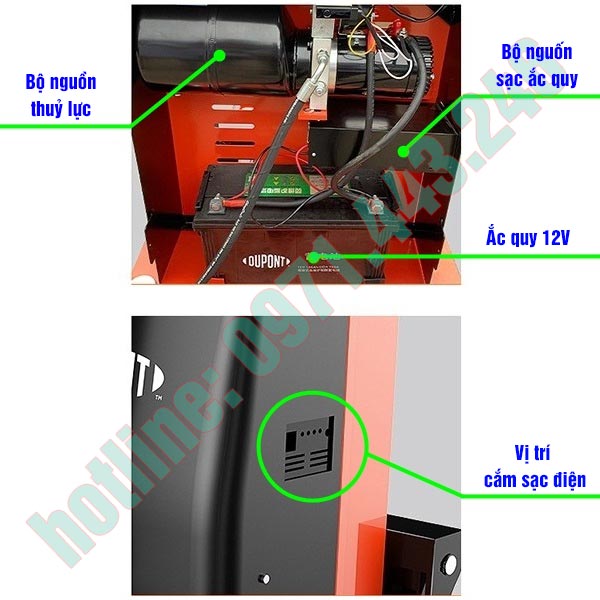 Bên trong xe nâng bán tự động