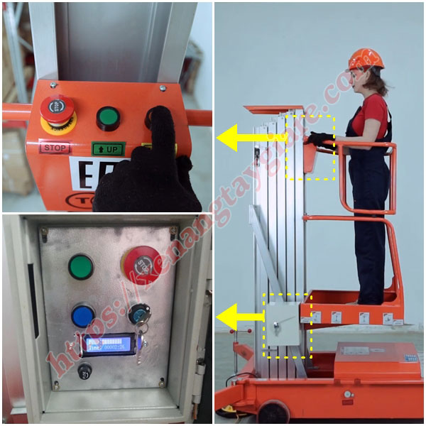Bảng điều khiển trên thang nâng người 10m