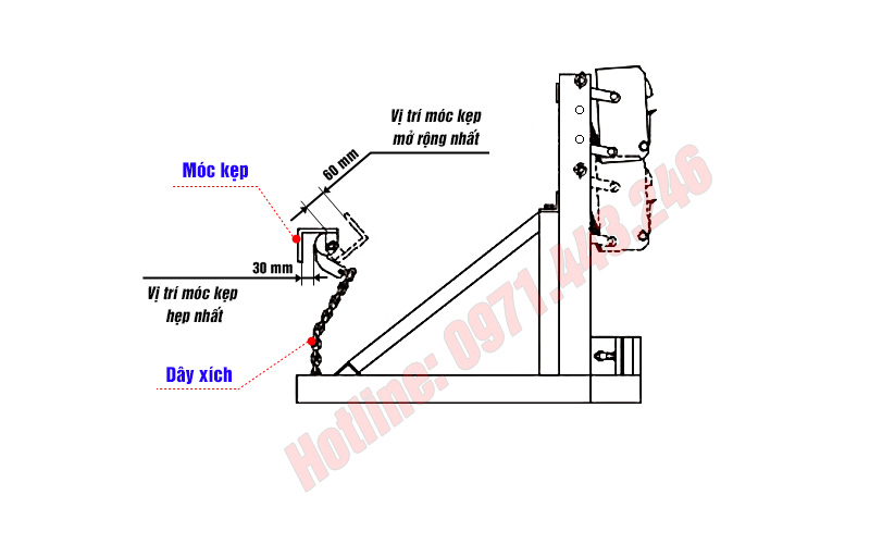 Xích liên kết bộ kẹp phuy đơn DG500