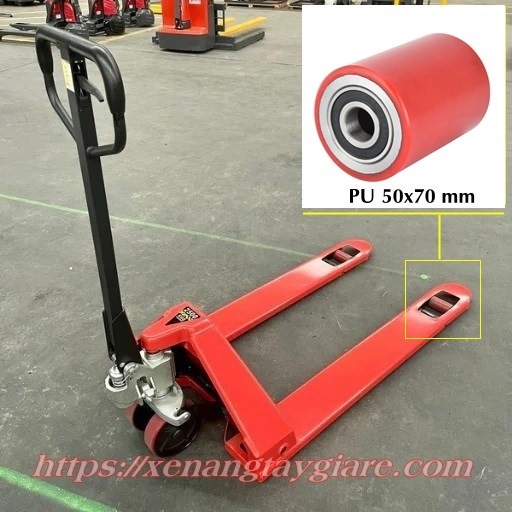 Bánh PU 50x70 mm xe nâng hạ thấp 51 mm