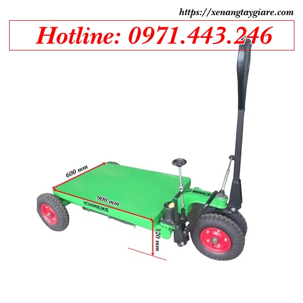 Kích thước bàn nâng 500kg bánh hơi Ichimens