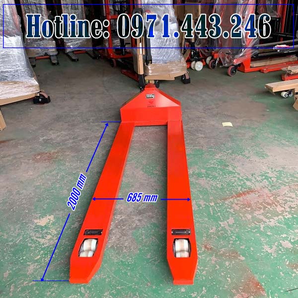 Xe nâng tay 5 tấn càng dài 2 mét