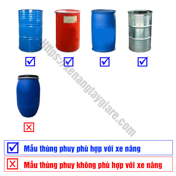 Thung phuy phù hợp xe nâng thùng phuy DP35B