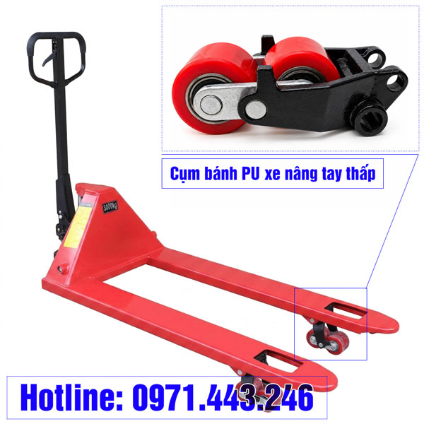Bộ bánh PU xe nâng tay thấp